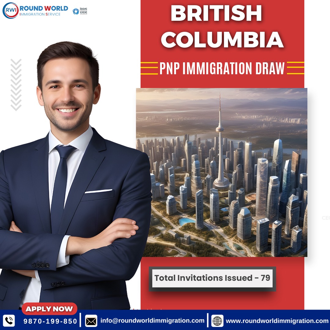 79 Invitations Issued! Your Chance to Live & Work in Beautiful British Columbia Awaits.

Call Now - 098701 99850📲
Visit Our Website - bit.ly/47hRKBf 

#BCPNPdraw #ImmigrateToBC #CanadaImmigration #ProvincialNomineeProgram  #roundworldimmigrationservices #InDemandJobs