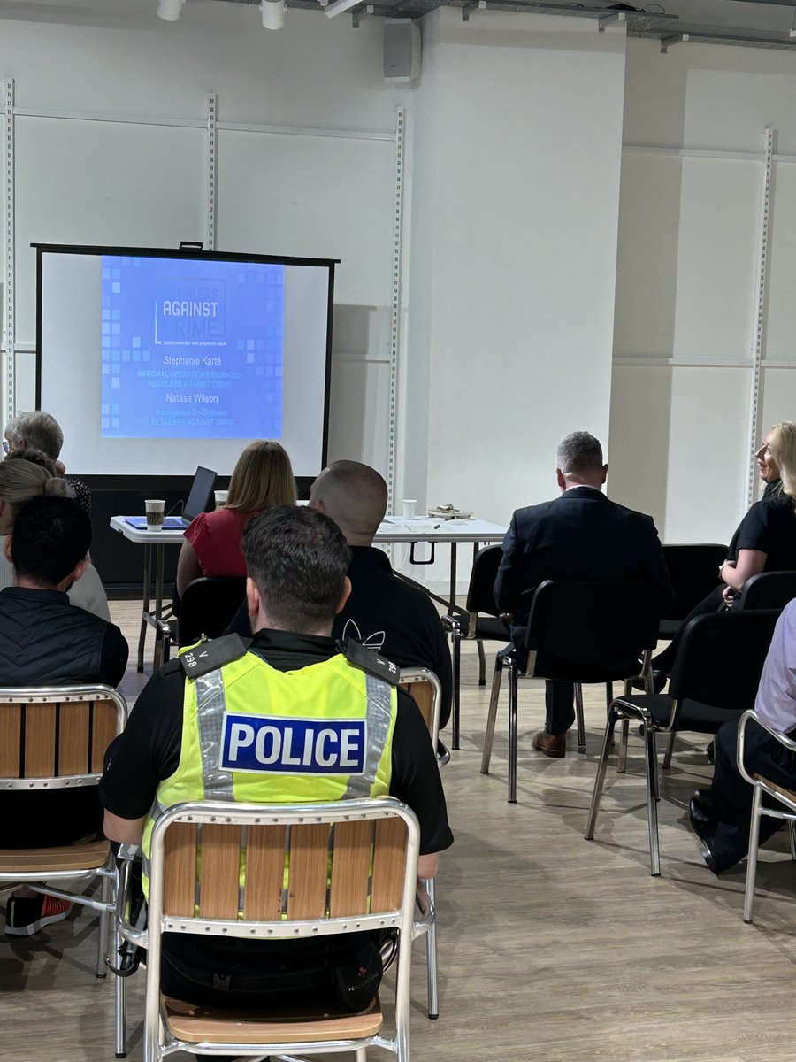 Community Officers from #Dumfries &amp; #Gretna are at a Retailers Against Crime intelligence briefing at <a href="/Caledonia_Park/">Caledonia Park</a>. We are receiving information on current active shoplifters &amp; those involved in retail crime to help deter, disrupt &amp; detect those involved. <a href="/RACLtd/">RAC Ltd</a>