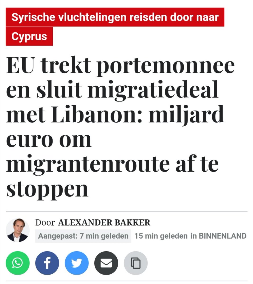 Let op: Libanon steekt die miljard in z'n zak en er gebeurt verder hélemaal niets.👇🏻 telegraaf.nl/nieuws/1568911….