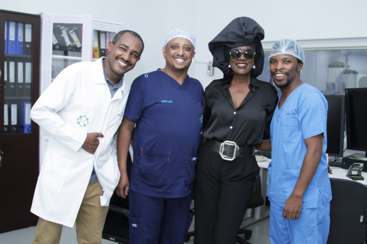 We were honored to welcome @khadjanin back to King Faisal Hospital Rwanda on Tuesday. One year ago, she met @hakimyayehyirad , our pediatric cardiac surgeon, and was moved by the challenges children with heart conditions face. Her generosity knows no bounds, as she donated an