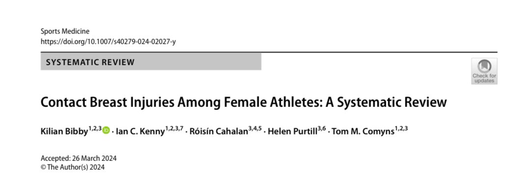 Happy to share my first PhD publication; A systematic review on contact breast injuries among female athletes. A topic which is of high demand for future research! 

link.springer.com/article/10.100…