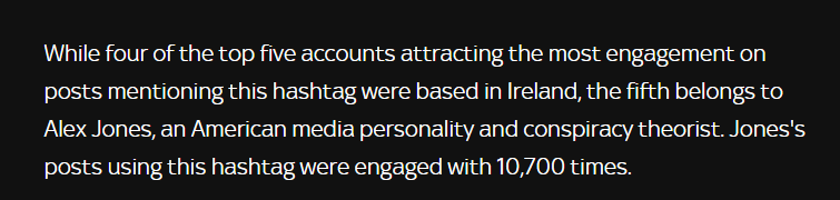 This is interesting. The NewtownMountKennedy debate has been hugely influenced online by American posters. Including Alex Jones, the relentlessly shouty Sandy Hook denier who was fined $1.5bn for that particulary miserable misadventure