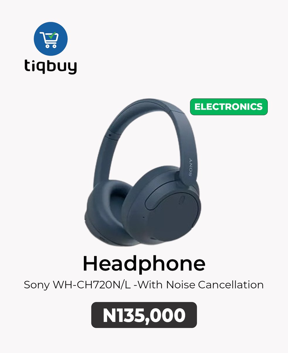 Immerse yourself in crystal-clear rhythm with the Sony noise-canceling headsets! Perfect for work, travel, or just getting lost in your favorite music. Shop at tiqbuy.com.ng/product/sony-w…. #tiqbuy #market #everyone #newarrival #Electronics #marketplace