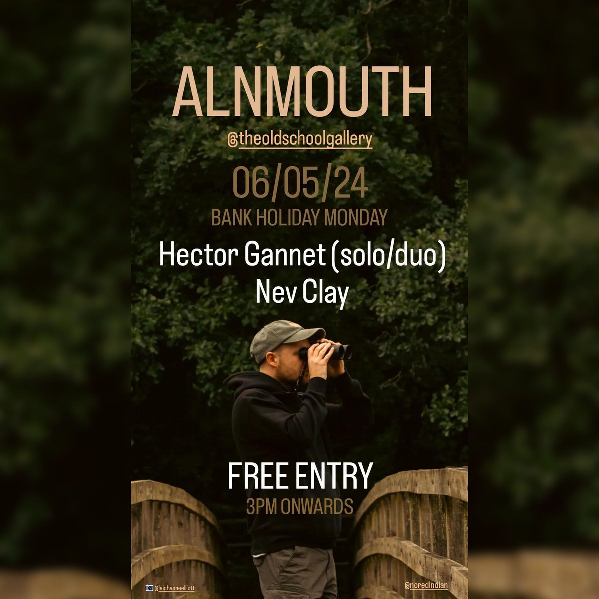 ALNMOUTH - FREE GIG! Bank Holiday Mon (6/5) solo/ duo set alongside @nevclay at @galleryalnmouth! It's an early start, kicking off at 3PM. Space may be limited depending on the weather conditions so it's advised you get down early!