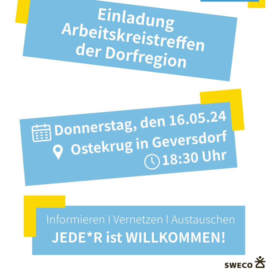 Moin. 
Hallo liebe Nordlichter!
Wir gehen ins zweite Jahr der Umsetzung der Dorfregion „Vier Nordlichter im Land der Gezeiten“. Einiges ist mittlerweile passiert. Als neue Umsetzungsbegleitung laden wir, die SWECO, Sie herzlich ein mitzugestalten 👇
samtgemeinde-land-hadeln.de/vier-nordlicht…