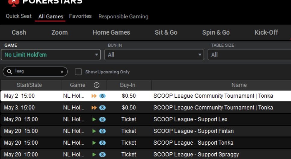 Want to join my #SCOOPLeague team? There’s 2 community “cent-rolls” running today and tomorrow. Today’s 3PM ET/9PM CET with 5x $215 SCOOP tickets added. Use password SCOOOPTHELEAGUE (3 Os) to join. Get in there 🫡 @PokerStars