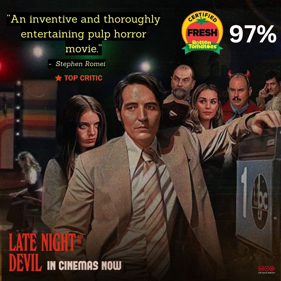 Experience the worldwide sensation: 'Late Night with the Devil' where remarkable reviews are setting minds ablaze. In cinemas now!

#latenightwiththedevil #latenightwiththedevilmovie #pvrinox #horror #newmovie #newrelease #mustwatch #trending #daviddastmalchian