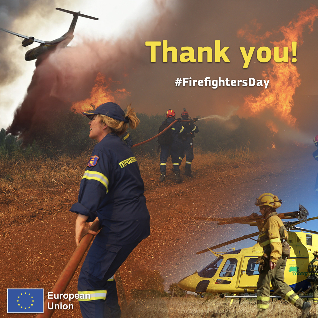 For your courage. For your selfless service. For keeping our communities safe. Today and any other day, we thank you. 🙏 #FirefightersDay #EUCivilProtection