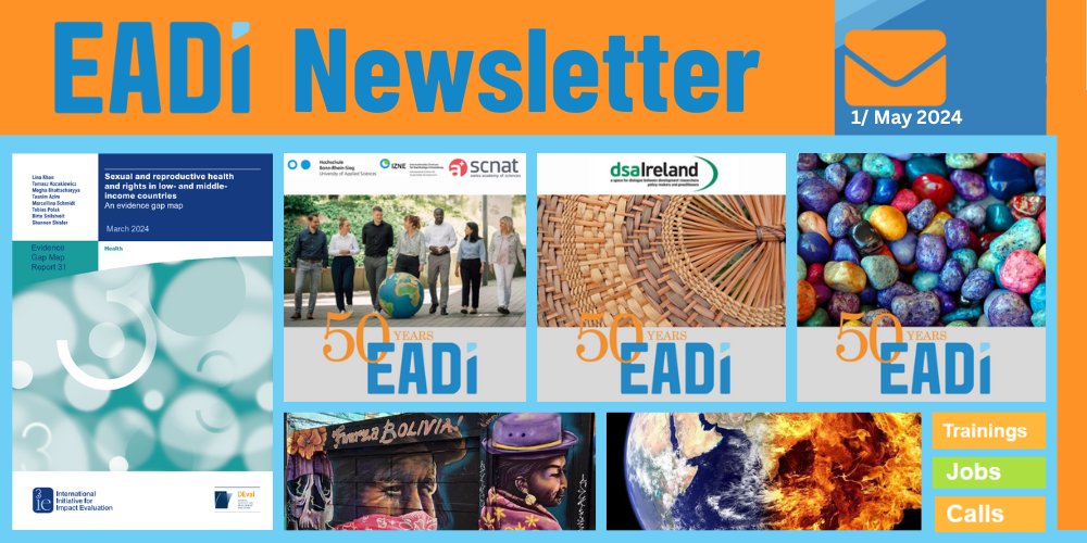 🗞️ Our newsletter just went out, give it a quick check! 🔎 Featuring @DEval_Institute's gap map on sexual and reproductive health, @IrelandDSA's summer school with an indigenous and feminist lens, some #EADI50 online workshops & much more mailchi.mp/eadi/nl1may2024