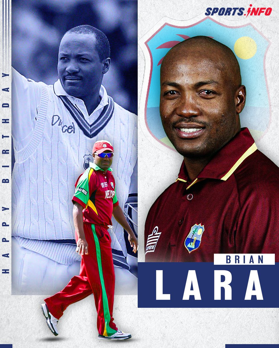 Wishing a happy birthday to the legendary Brian Charles Lara!

#brianlara #birthday #westindiescricket #SportsInfoCricket