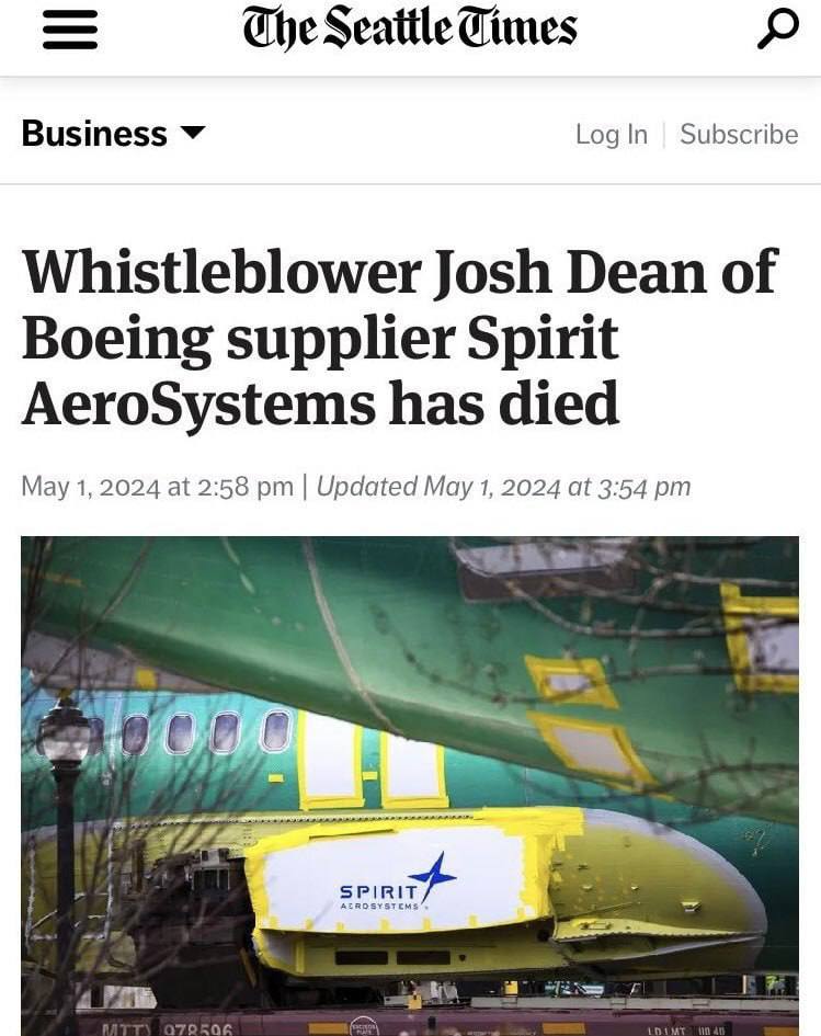 'To lose one whistleblower, Mr Boeing, may be regarded as misfortune. To lose two looks like carelessness.'