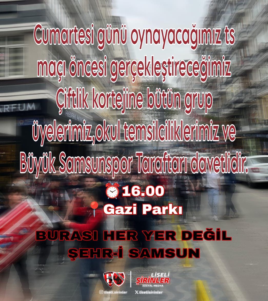 BURASI HER YER DEĞİL ŞEHR-İ SAMSUN!

#Samsunspor #ForzaŞirinler #LiseliŞirinler