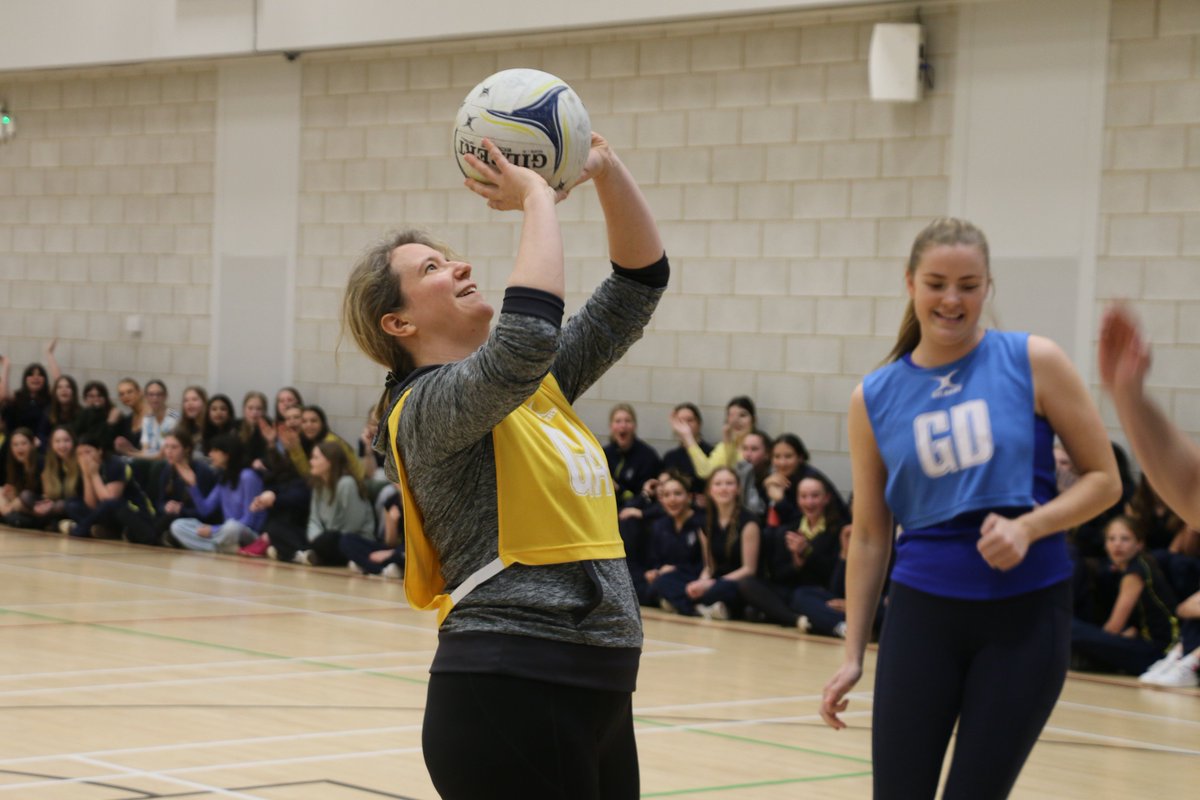 Teachers, support staff and senior leaders, including Mrs Paul, embraced the school values at yesterday's exuberant House netball tournament - a charity fundraiser, umpired by our student netball captains. #courage #commitment #aspiration #creativity #kindness