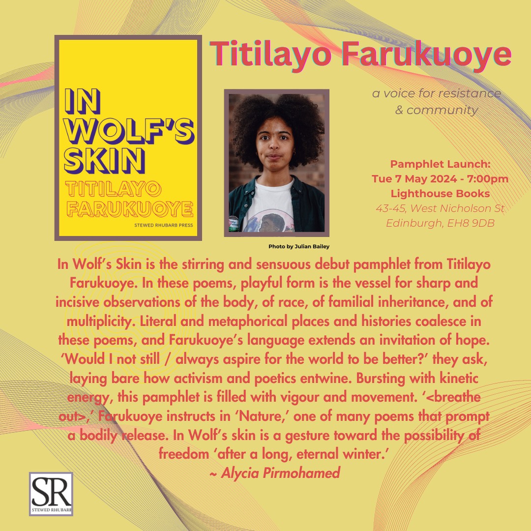 My launch is only a few days away🥹 Thank you @a_pirmohamed for your beautiful words about my pamphlet! Can't wait to read alongside @bantugoddess @TopiMorita to celebrate 💛🧡💜 Come join us! @StewedBooks @Lighthousebks