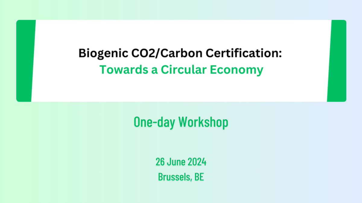 Together with a group of European organisations, we’re co-organising a one-day workshop on 26 June to explore a new biogenic #CO2 #certification framework, featuring parallel sessions & a panel discussion on its role in #climateneutrality. Join us 👉 shorturl.at/jm359!