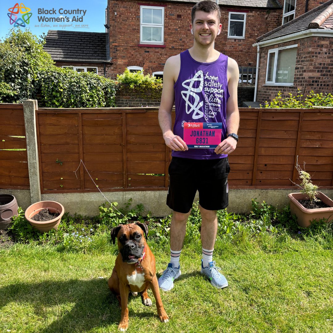 This Sunday, we have six fantastic people running in aid of us at the Great Birmingham Run 2024 🏃🎽👟 Pictured is Jonathon Fellows with his training partner 🐶🐕 Best of luck to Jonathon and the other runners! It’s wonderful to see people coming together for a great cause💜