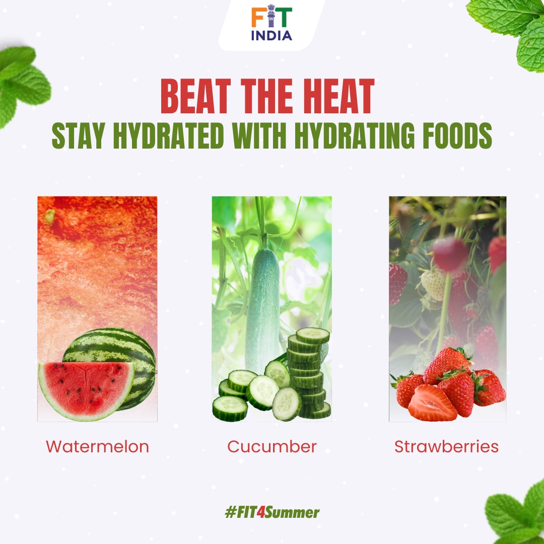 Goodbye to dehydration in scorching heat!☀🖐🏻

Use these techniques to keep hydrated all day long 
#FIT4Summer
#fit2024india

.@ianuragthakur @NisithPramanik @IndiaSports @YASMinistry @PIB_India @ddsportschannel @akashvanisports