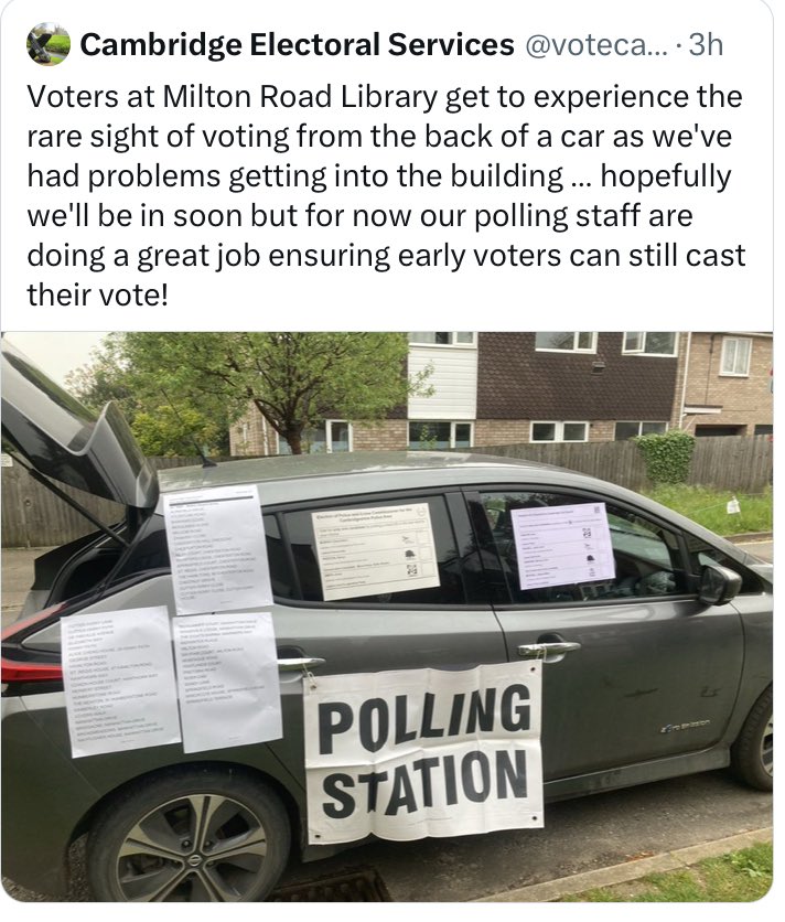 British Government : “Bring photo ID because we don’t trust you to do elections properly”

Also the British Government : “We’re running it out of the back of my Mum’s Nissan Juke because I’m fucked if I know where the keys are”