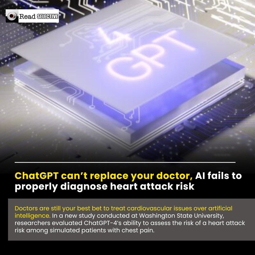 ChatGPT can't replace your doctor, Al fails to properly diagnose heart attack risk

Website: readselective.com

#news #update #latest #chatgpt #doctor #readselective