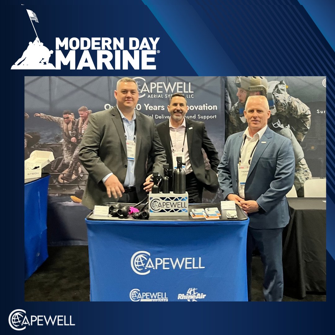 Capewell’s CEO -Thomas 'Wheels' Weidley, Chief of Staff - Michael Konczey, and Business Development Manager - Mark Filuta are at Modern Day Marine in Washington DC! Swing by booth #2306 to see our cutting-edge Emergency Breathing Systems and discover why Capewell is a Global…