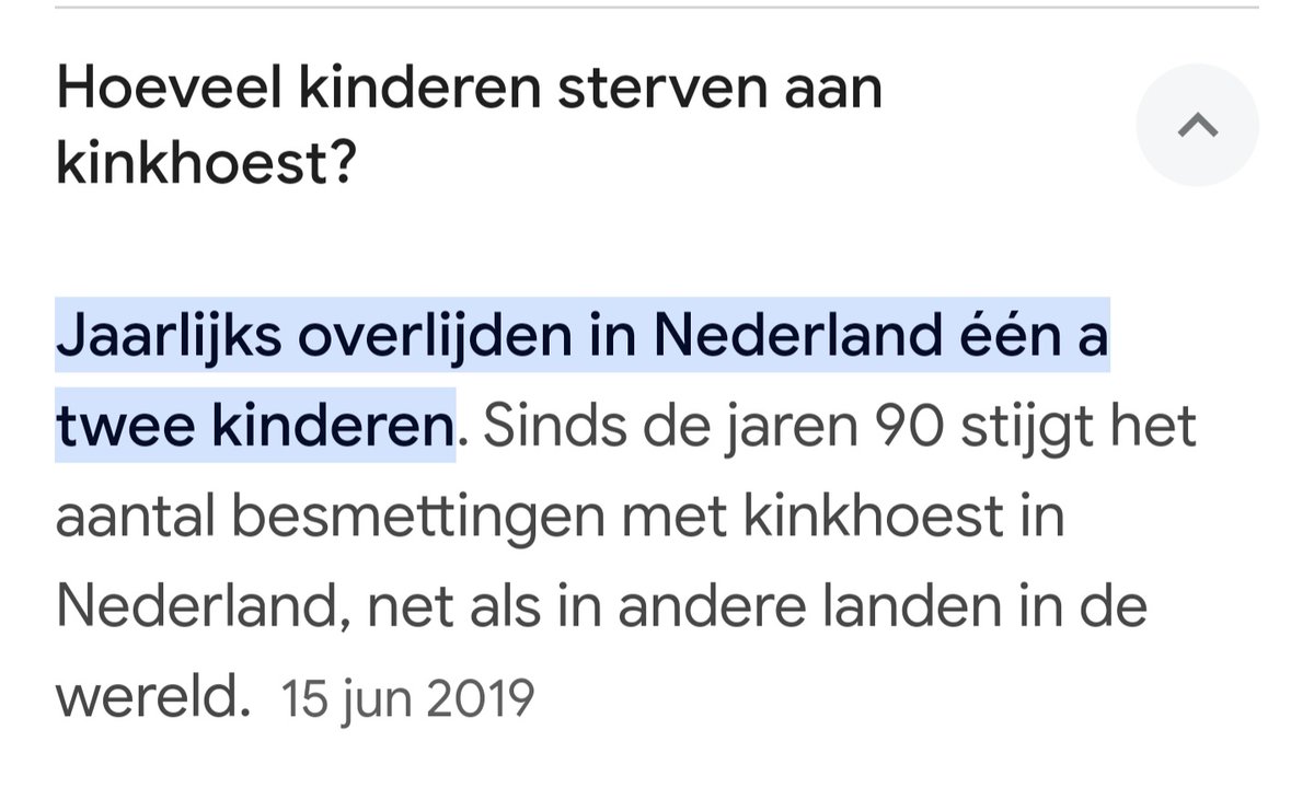 @wiepau Als je gevaccineerd bent zou je beschermd moeten zijn.  Je werkt niet voor bigpharma maar voor ons.  Kinkhoest is een bacteriële infectie. Goed te bestrijden met AB.
Iedereen prikken terwijl het immuunsysteem van bijna iedereen het prima aankan. 
De 1 a 2 (?)  gestorven kinderen…