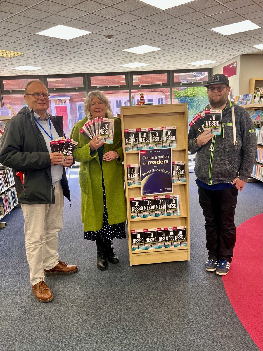 Mark, Jill and Andy popped in to #LouthLibrary to pick up their stash of #WorldBookNight giveaways on 23rd April.  They will be distributing the books at Endeavour Louth, a newly formed community interest company, making sure that they literally 'spread the word' around Louth.