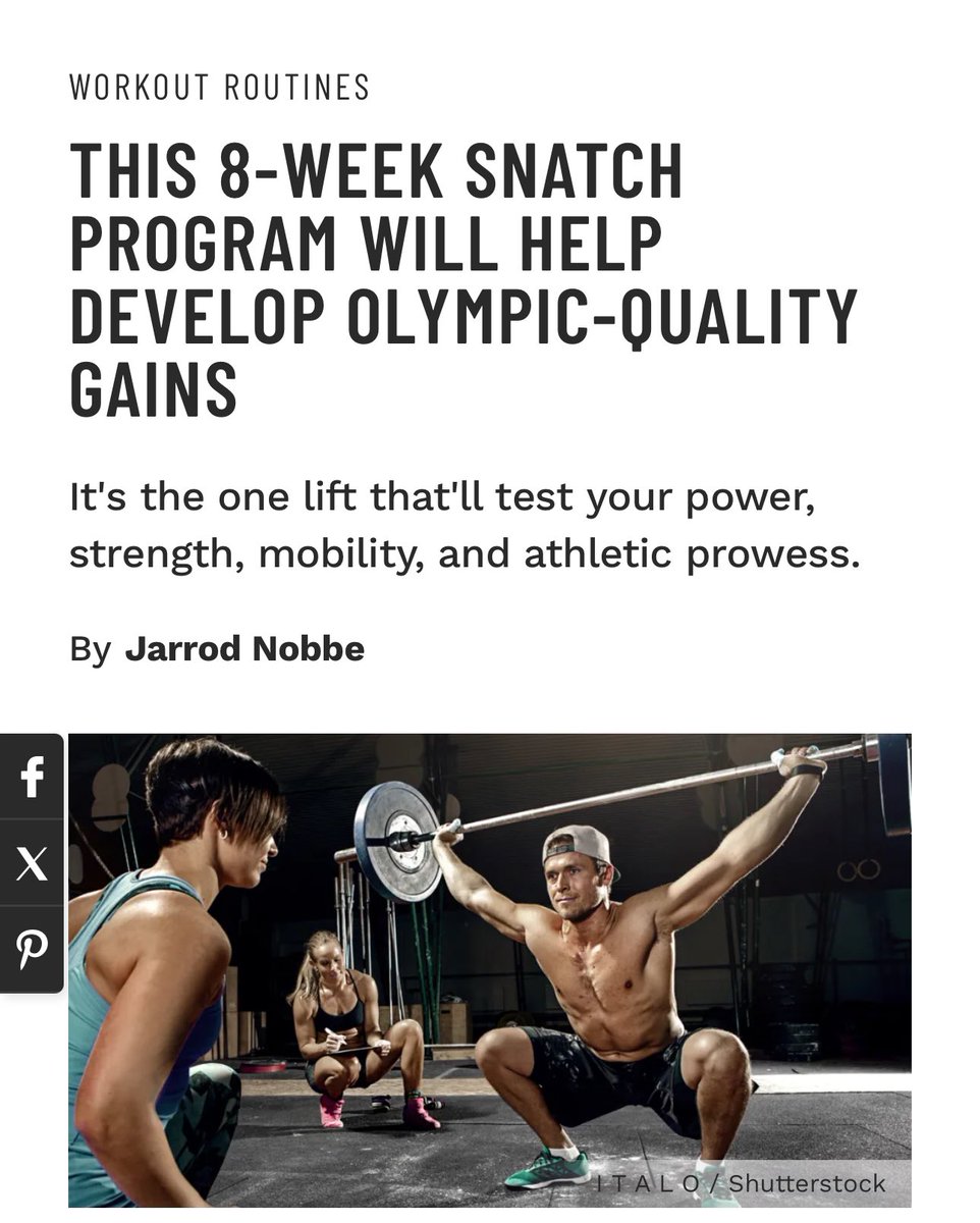 THIS 8-WEEK SNATCH PROGRAM WILL HELP DEVELOP OLYMPIC-QUALITY GAINS

It's the one lift that'll test your power, strength, mobility, and athletic prowess.
By Jarrod Nobbe

Read Article: muscleandfitness.com

#workout #training #olympicweightlifting #athlete #athletics #power…