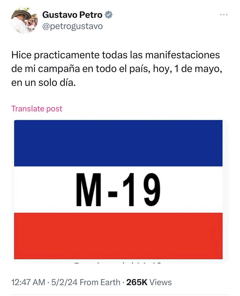 Eso sí, no falta el bobo que todavía asegura que para el gobierno las marchas eran para apoyar y conmemorar el Día del trabajo. Los usaron, que les quede claro. Es una vergüenza tener a un presidente enfermo y nostálgico de sus días de delincuente.