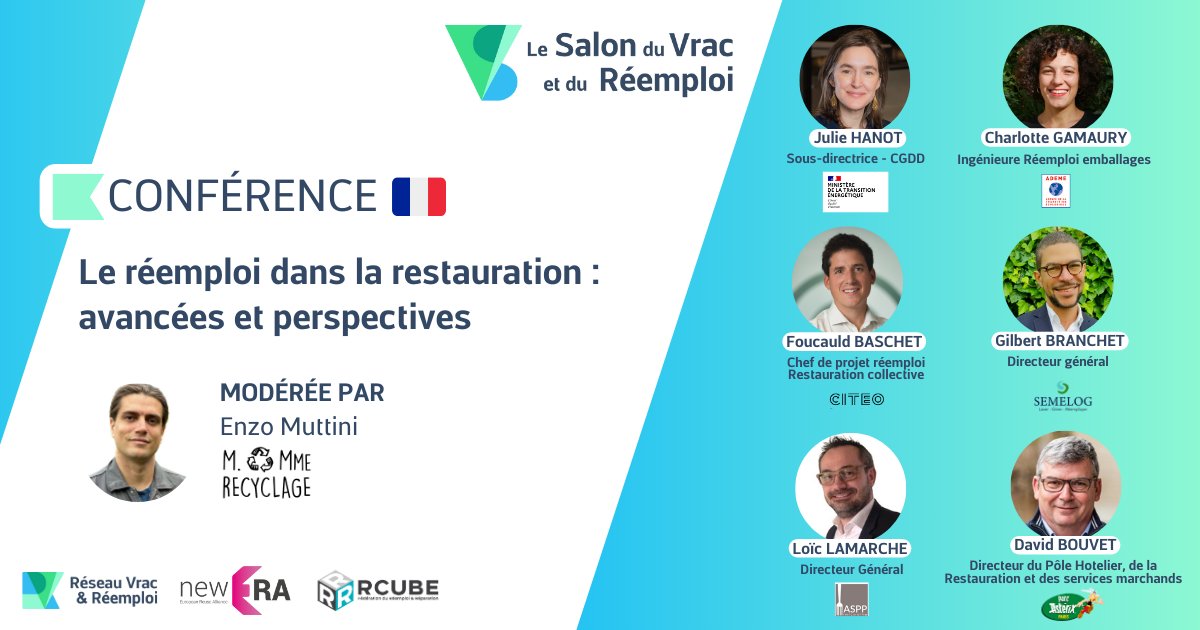 Retrouvez-nous le 13 mai à Paris pour le salon du #vrac et du #réemploi toute la journée et pour une table ronde d'exception où l'on parlera du réemploi de centaines de milliers d'emballages quotidiens.