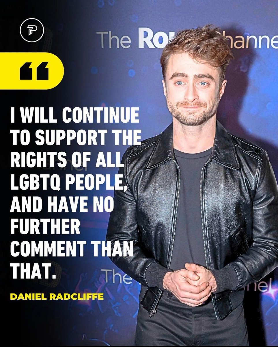From this, I can only extrapolate that Daniel Radcliffe supports:

- Males in female changing rooms
- Males in female bathrooms
- Males in female prisons 
- Males in lesb!an dating spaces 

etc etc.

Daniel does not care for real women’s safety, privacy or dignity. 

Pass it on.