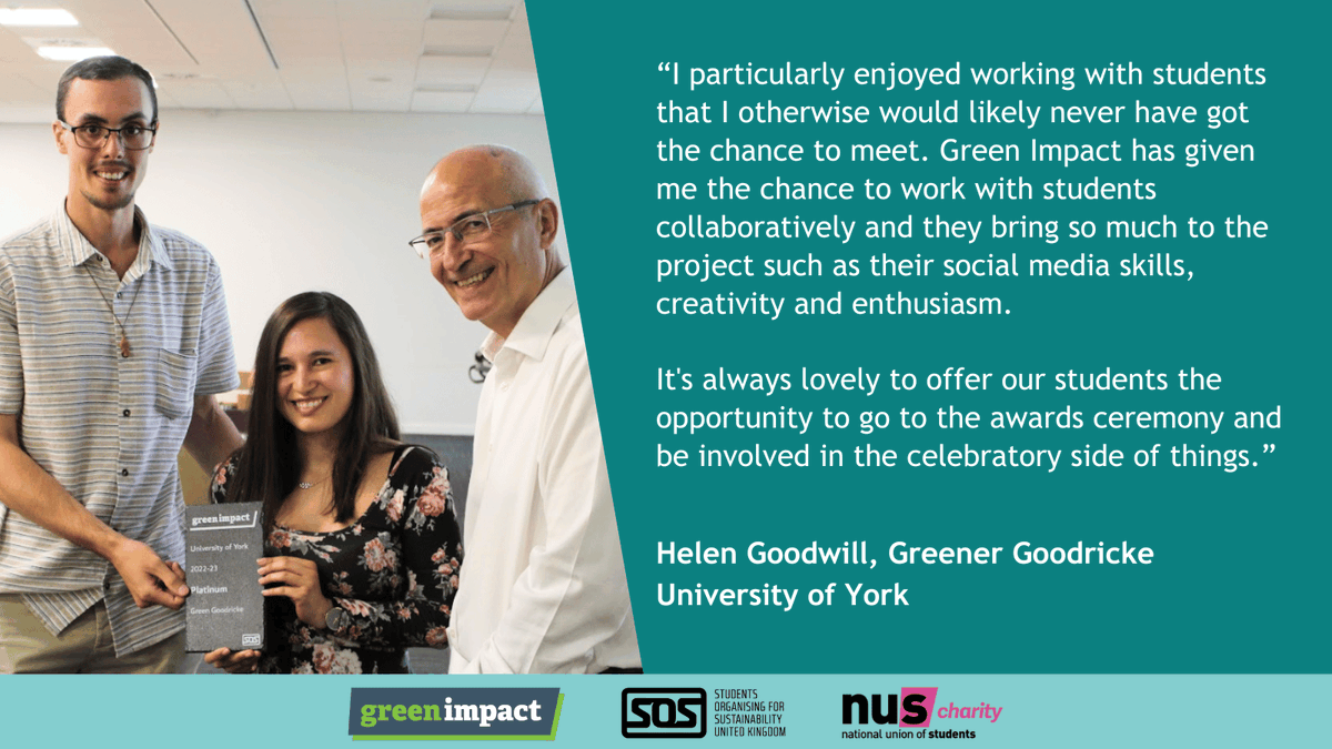 Institutions can now sign up for #GreenImpact 2024-25! Green Impact supports your sustainability goals by motivating & empowering members of the university community to act. Find out more: sos-uk.org/post/empower-s…