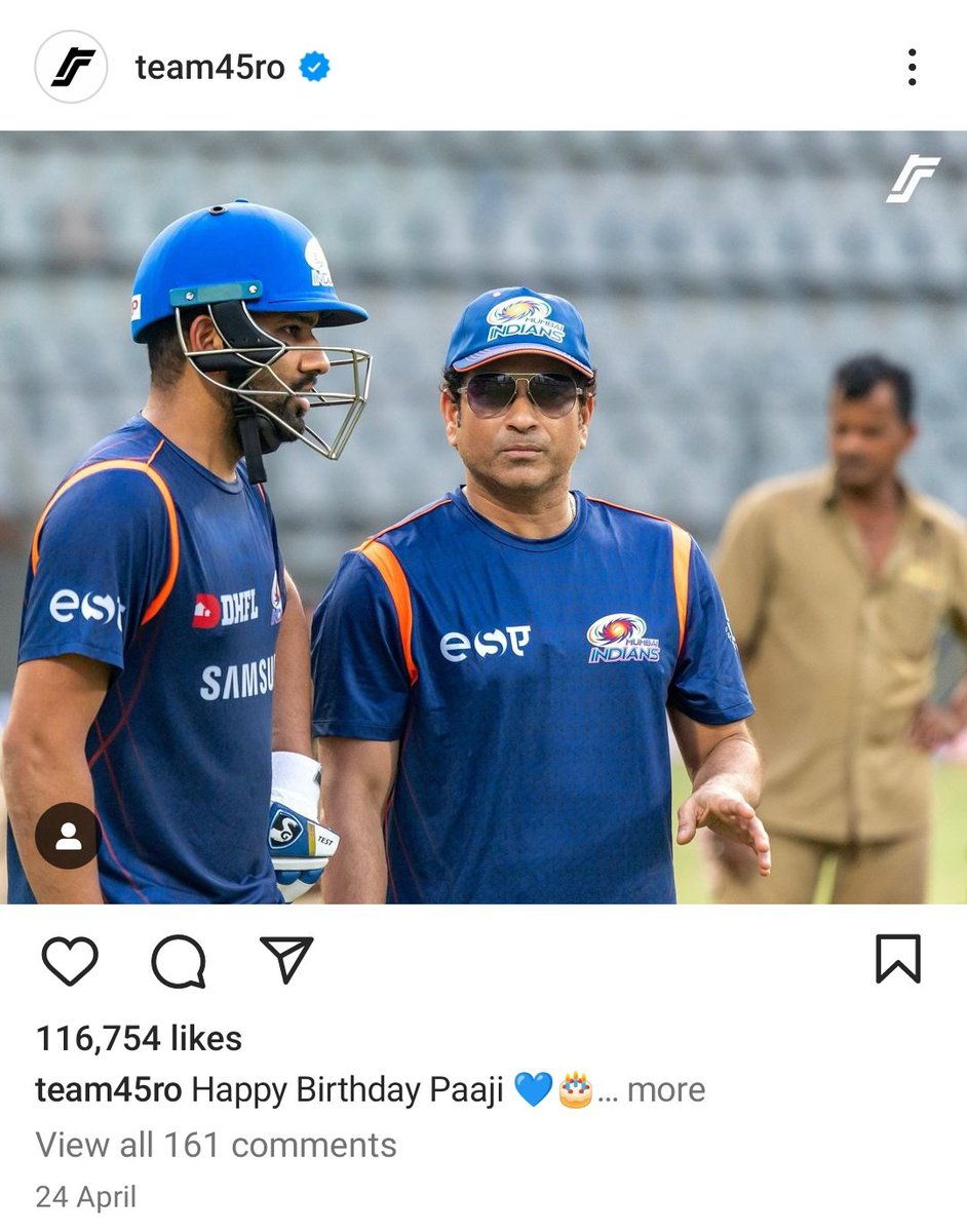 As I said earlier - Only Sachin is having problem with Rohit . Rohit still admires Sachin , talks about him in PC and is completely unaware about the hate which Sachin has in his mind .

This account , run by Rohit's team wished Sachin Tendulkar 7 days ago !