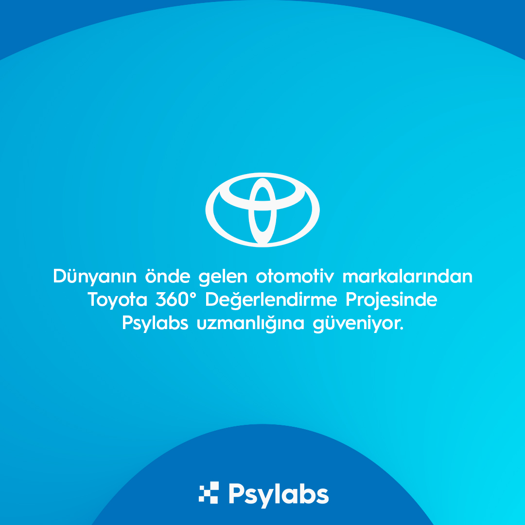 Otomotiv sektörünün global öncülerinden @Toyota_Turkiye, çalışanlarını değerlendirirken Psylabs'in fark yaratan ölçme değerlendirme araçlarından 360 derece değerlendirmeyi kullanıyor.  Siz de #Psylabs çözümleri hakkında bilgi almak isterseniz bize ulaşabilirsiniz.
#HRTech #Toyota
