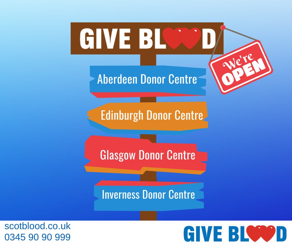 Do you have plans for May Day? Why not give blood this Monday at one of our donor centres? We still have appointments available in Aberdeen, Edinburgh, Glasgow and Inverness and we would love to see you. To book an appointment call 0345 90 90 999 or visit scotblood.co.uk