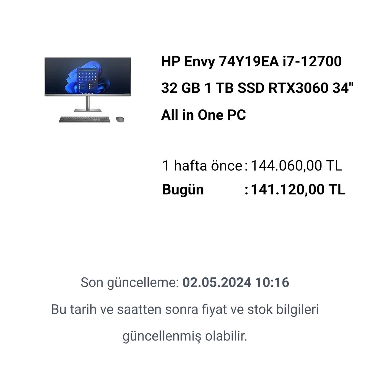 İşim gereği almam gerekiyordu, sıkı takiple Kasım ayında indirimde i9 ve 64 GB olanı 86 Bin TL'ye  almıştım.

i7 ve 32 GB ram versiyonunun son fiyat aşağıda.

Amerika'da ve Almanya'da i9 fiyatı değişmedi. Hâlâ aynı fiyata alınabiliyor orada. 

Enflasyon eli kanlı bir hırsız.