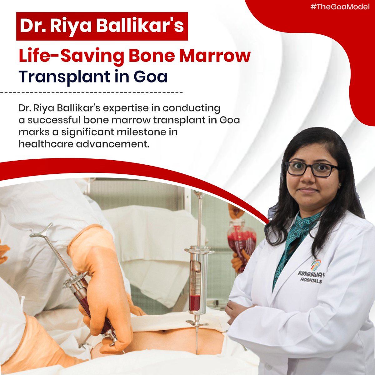 Proud moment for Goa as Dr. Riya Ballikar conducts a life-saving bone marrow transplant surgery, bringing hope and healing. Her commitment to extending services in Goa is truly commendable. #GoaHealthcare #BoneMarrowTransplant #TheGoaModel
#GoaPride  #LifeSavingSurgery