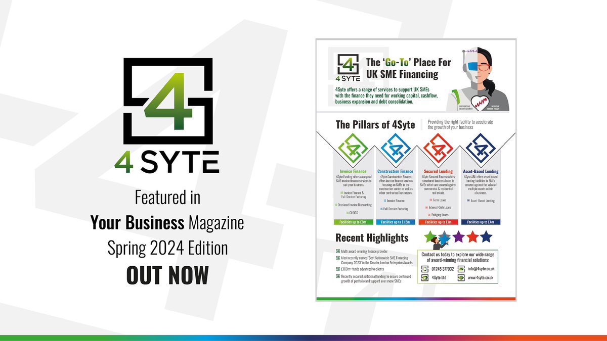 4Syte is featured in the Spring 2024 edition of Your Business magazine!

Read the piece here: europe.nxtbook.com/emp/AtHome/you…

#4Syte #Funding #Construction #ABL #Trade #SecuredFinance