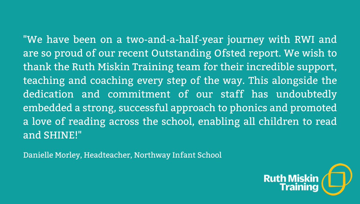 Thanks Danielle for such wonderful feedback. We're so proud of our trainers and the work they do with schools to get every child reading. Congratulations again on your well-deserved Ofsted result. Read the full report here 👉ruthmiskin.com/ofsted-reports/