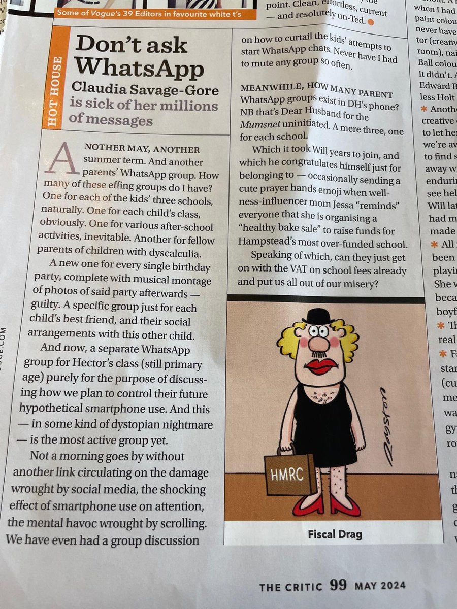 I do love the Claudia column in ⁦@TheCriticMag⁩