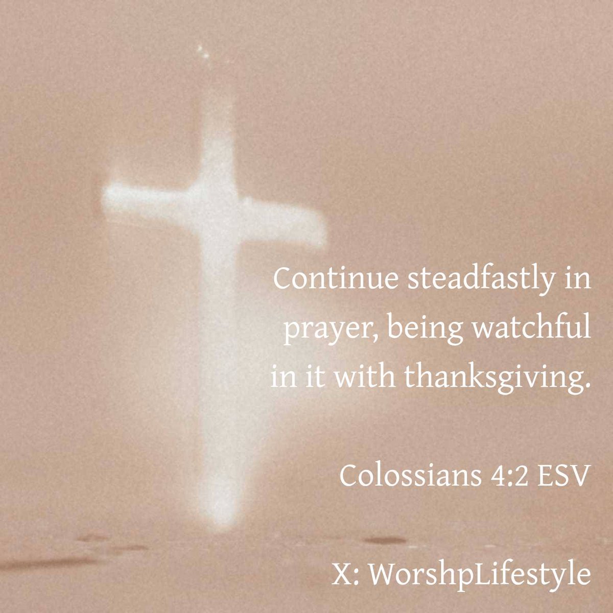 Colossians 4:2 ESV
Continue steadfastly in prayer, being watchful in it with thanksgiving. 

bible.com/bible/59/col.4…
#VerseOfTheDay #BibleVerse #WorshpLifestyle #WorshipLifestyle