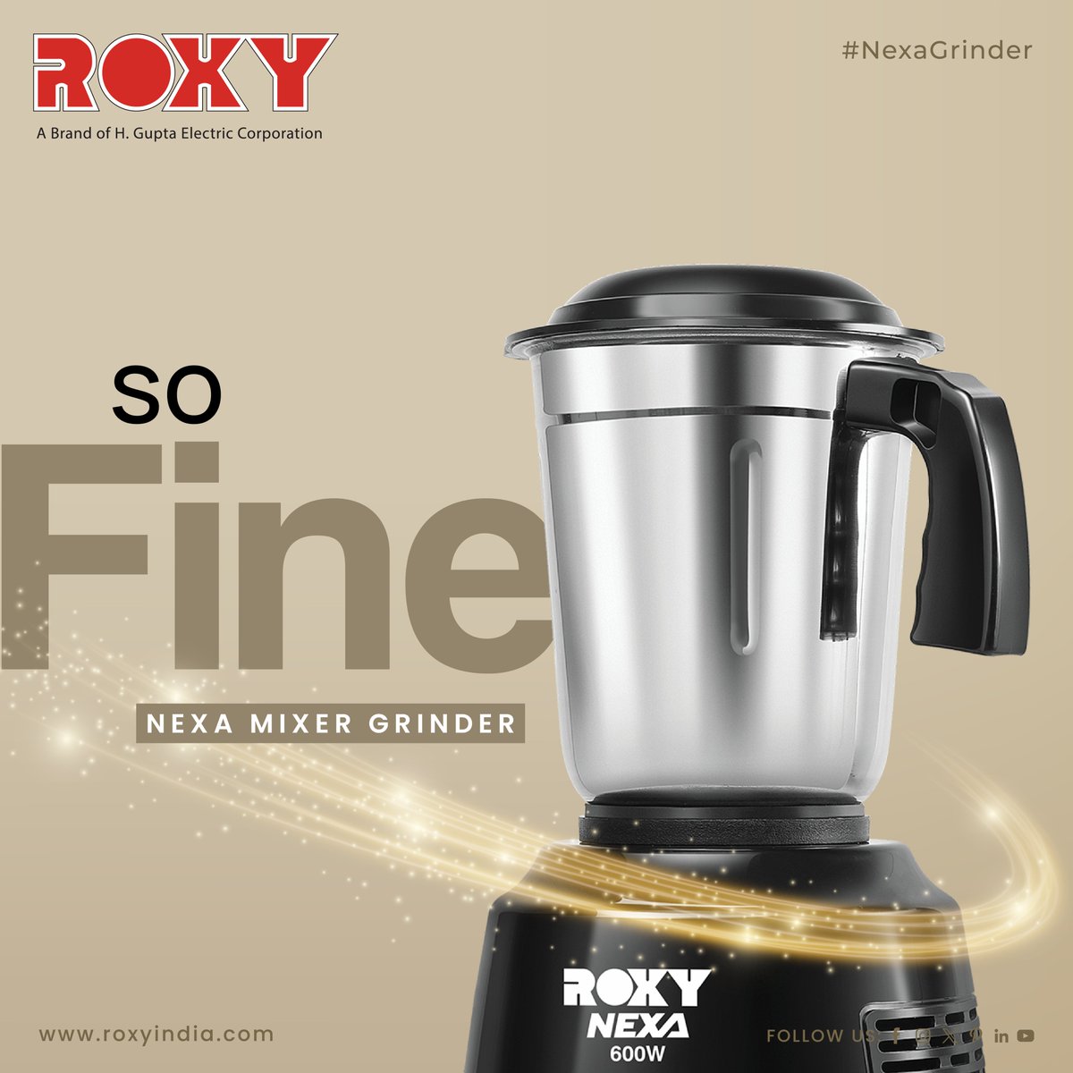 Upgrade your kitchen arsenal with the Roxy NEXA Mixer Grinder! 💥Effortlessly blend, grind, and mix your way to culinary perfection. 🍴✨ . . . . For more visit:- roxyindia.com . . . . #KitchenUpgrade #CookingEssentials #KitchenGadgets #FoodieFinds #HomeCooking #