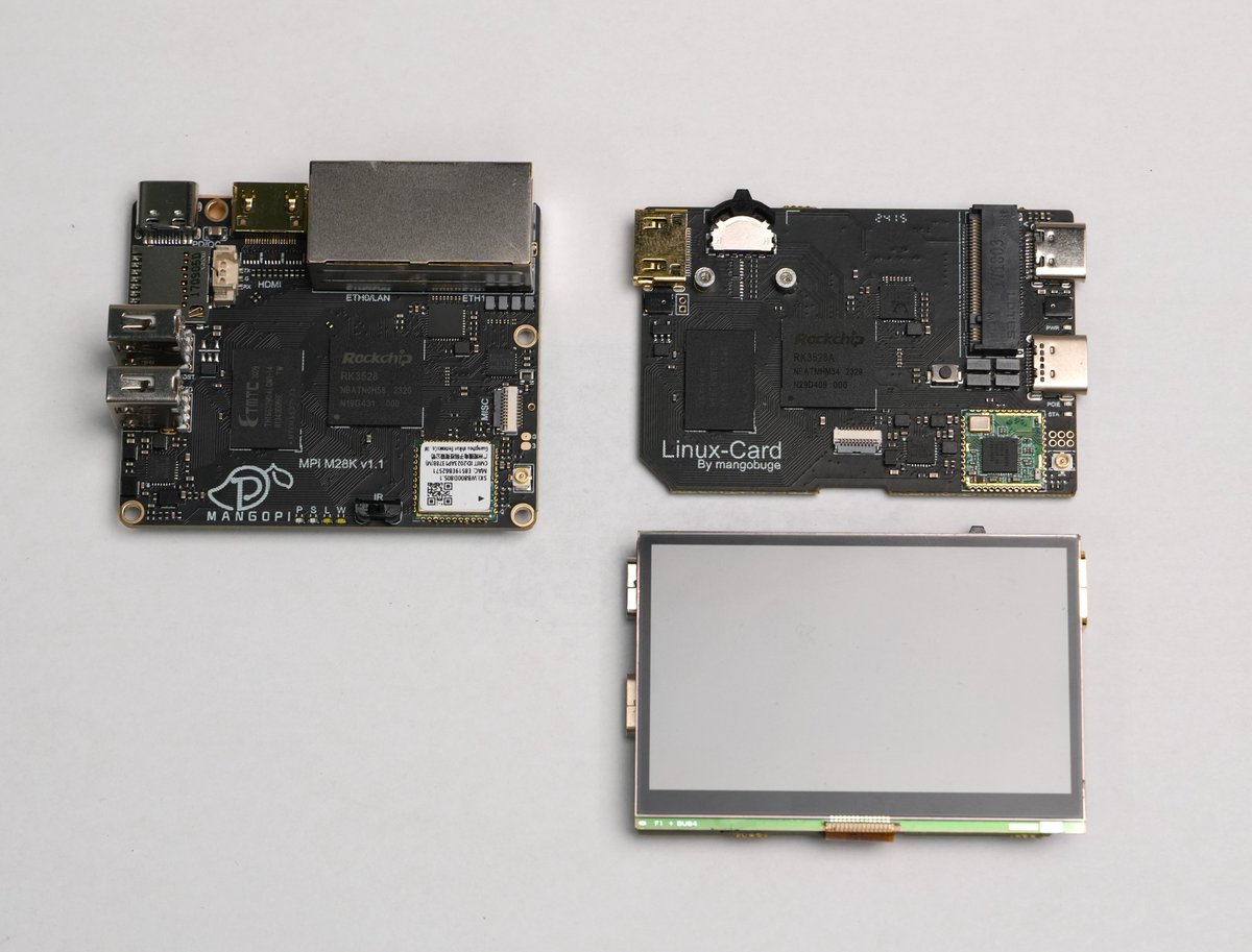 We are using #rockchip RK3528 to replace H616/H618, These two boards cannot be achieved with H616/H618.

👈Left: Dual-GbE Router with EMMC and WiFi6.
👉Right: My Very cool NAS/Server with NVME and memory-LCD.