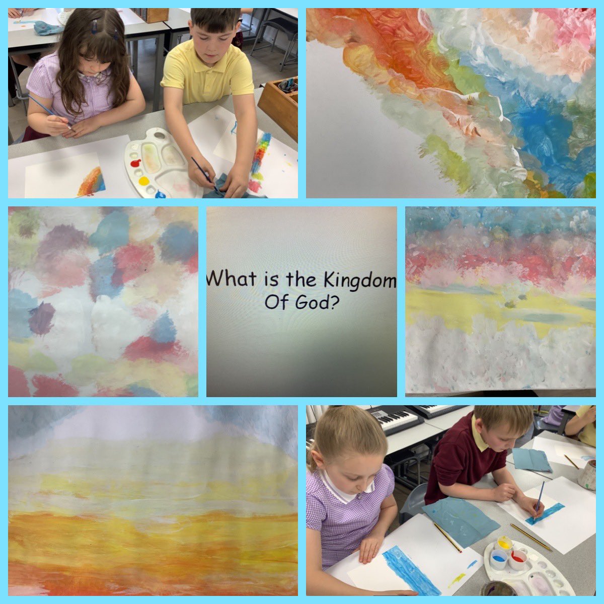 Year 4 used their painting techniques from past few sessions to take on “How do you see the Kingdom of God” 
The children have created some STUNNING work and I cannot wait to see the finished art! #stannesart #worldchildrenday 🙏🏼🎨