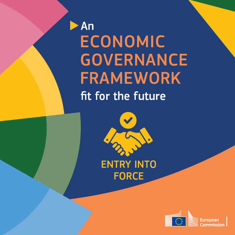 ecfin's tweet photo. The new EU economic governance framework entered into force this week!

The new framework is designed to strengthen 🇪🇺 Member States’ debt sustainability and promote sustainable and inclusive growth in all Member States.

⬇️ More info ⬇️