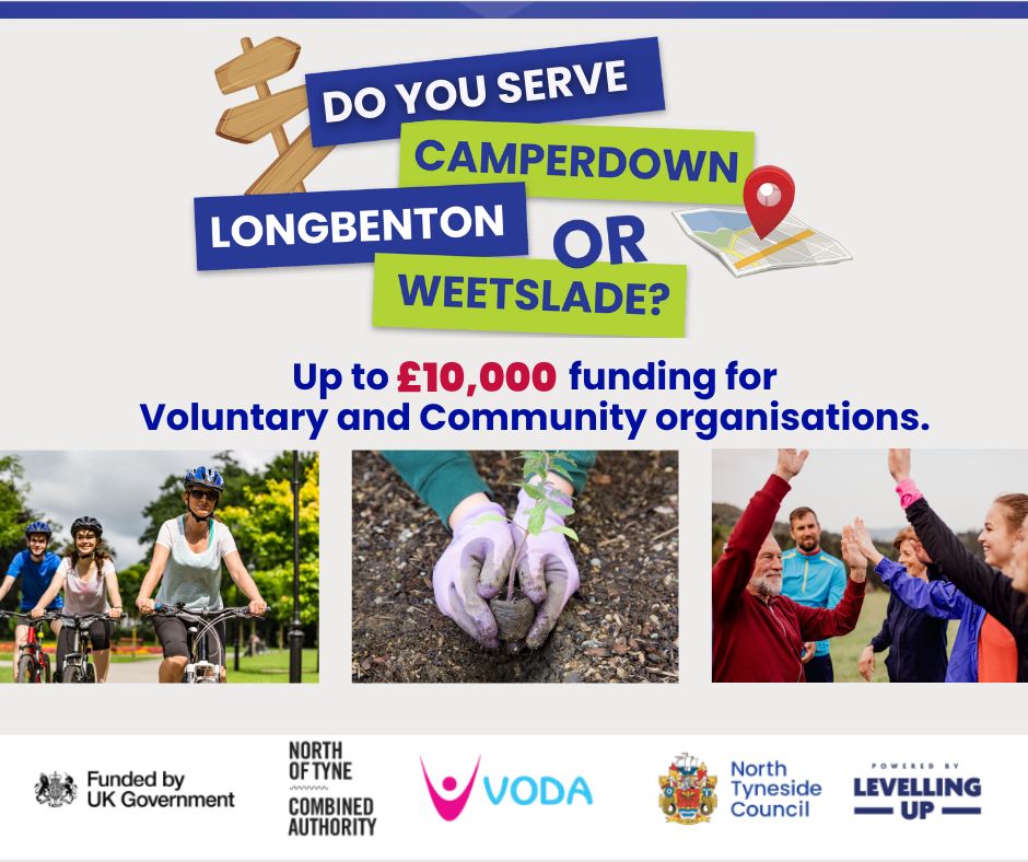 Medium #UKSPF Grants Launch! Grants of £1,000 to £10,000 to support community initiatives in #Weetslade, #Camperdown & #Longbenton wards to fund work that closes gaps in provision, eliminate barriers to accessing services & creates new volunteering opps. voda.org.uk/ukspfmed
