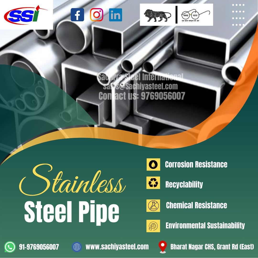 'Choose Stainless Steel Pipes for superior corrosion resistance! 🛡️💧' Connect With Sachiya Steel International On Social Media ► WEBSITE- sachiyasteel.com ► WHATSAPP- 9769056007 ► INSTAGRAM- instagram.com/sachiya_steel_… ► FACEBOOK- facebook.com/sachiyasteelin…