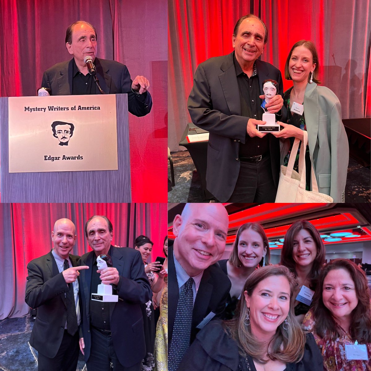 What’s better or more fun than hanging out and laughing with old friends celebrating someone you love? Getting to make some new ones. Today & always grateful for Jovial Bob Stine.@RL_Stine #Goosebumps #Edgars2024 #GrandMaster @Scholastic @ChristinaDG @shearbrooke @BergerErin