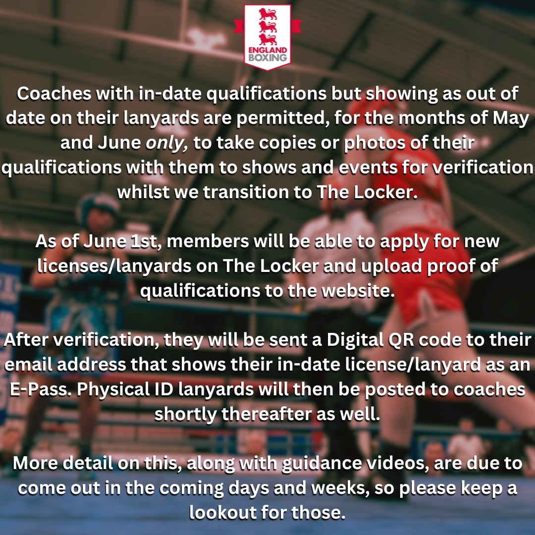 An update following yesterday's England Boxing Workforce statement. #EnglandBoxing