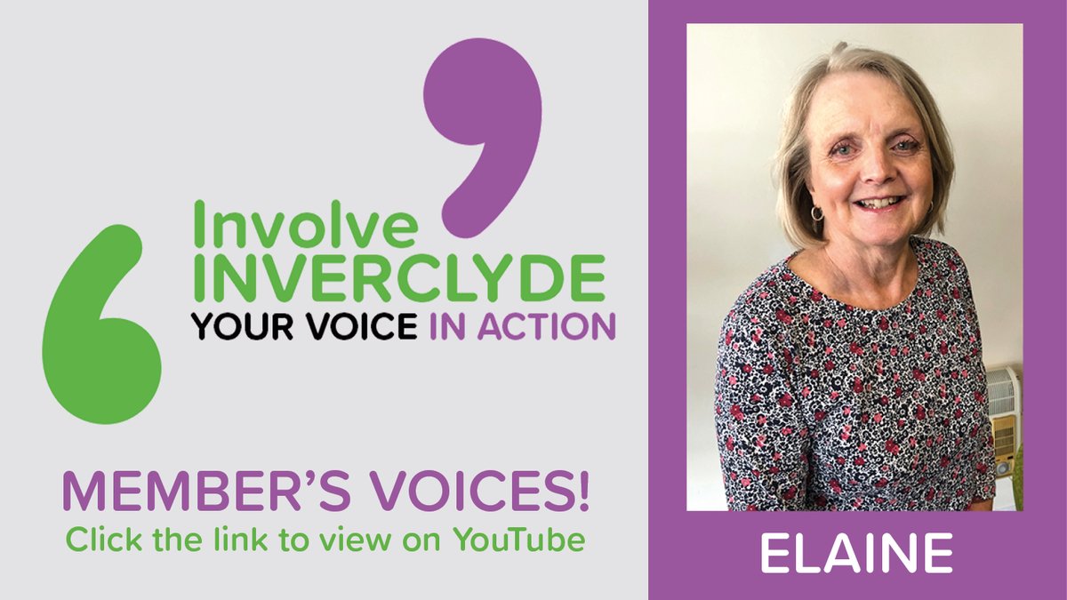 We want to hear how you think we should reshape health and social care services, to meet the needs of local people. 💚💜 Listen to Elaine's Story: youtu.be/B_u0JlQ4F8M yourvoice.org.uk/involve-inverc… enquiries@yourvoice.org.uk #InverclydeCares