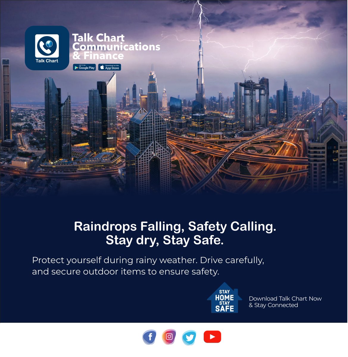 Stay dry, Stay safe! Embrace rain safety with caution and preparedness.
#RainSafety #StayDry #WeatherAwareness #RainPreparedness #SafeRainyDays #DriveSafe #IndoorSafety #OutdoorSafety #StayAlertStaySafe #BePrepared  #SafetyFirst #RainyWeather #talkchart #download #UAE #Zimbabwe